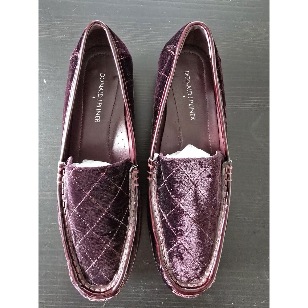Donald J Pliner Burgundy Quilted Velvet Loafer Size 8 — Diamond Quilt Pattern